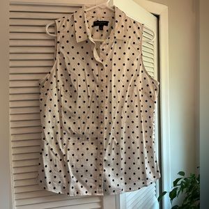 Banana Republic polka dot sleeveless button down